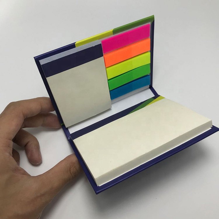 Unique Hard Cover Office Corporate Gift Custom Logo Mini Paper Page Marker Memo Notepad Sticky Note Pad Block Holder Book Box