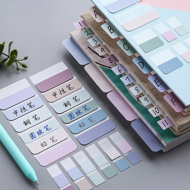 Custom wholesale Morandi Various colors stationery sticky page markers index tab stickers index stickers