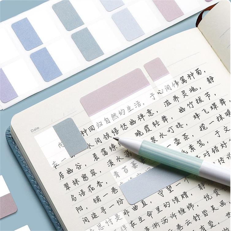 Custom wholesale Morandi Various colors stationery sticky page markers index tab stickers index stickers