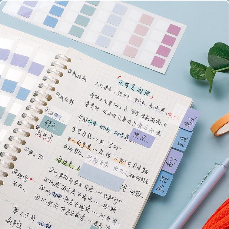 Custom wholesale Morandi Various colors stationery sticky page markers index tab stickers index stickers