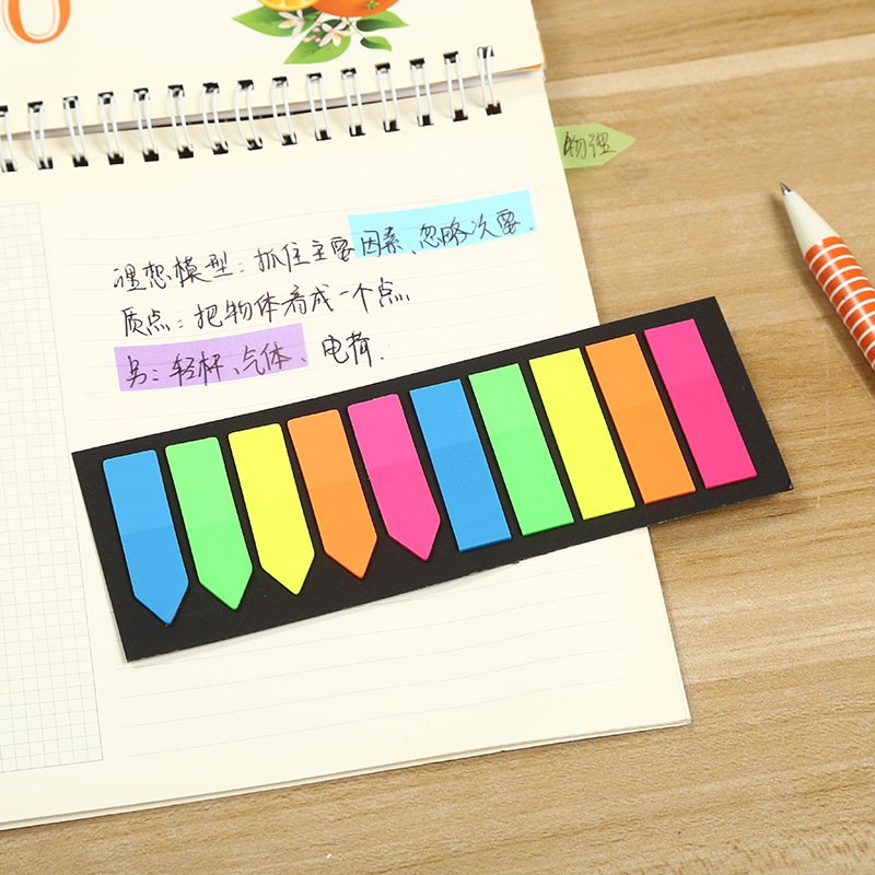 Custom Colorful PET Page Marker Sticky Notes Stationary Notebook Marker Waterproof Transparent Flags Sticky Notes