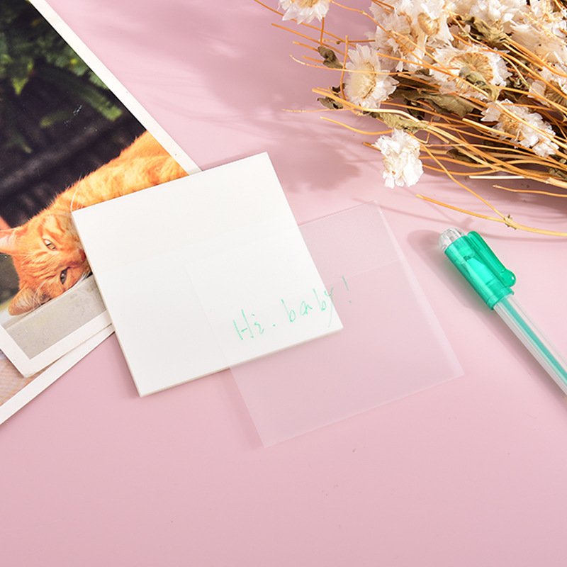 7.5*7.5cm Rectangular Transparent PET Simple Sticky Notes Super Sticky Student Drawing Notes and Sticker Manufacturer