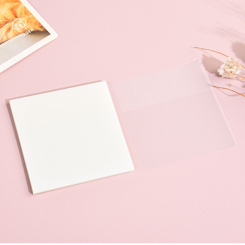7.5*7.5cm Rectangular Transparent PET Simple Sticky Notes Super Sticky Student Drawing Notes and Sticker Manufacturer