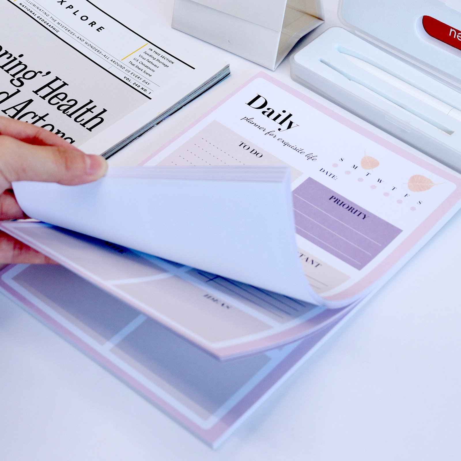 New Morandi Daily Planner Notebook Office school tear-off memo pad desk schedules notebook customize stationery A5