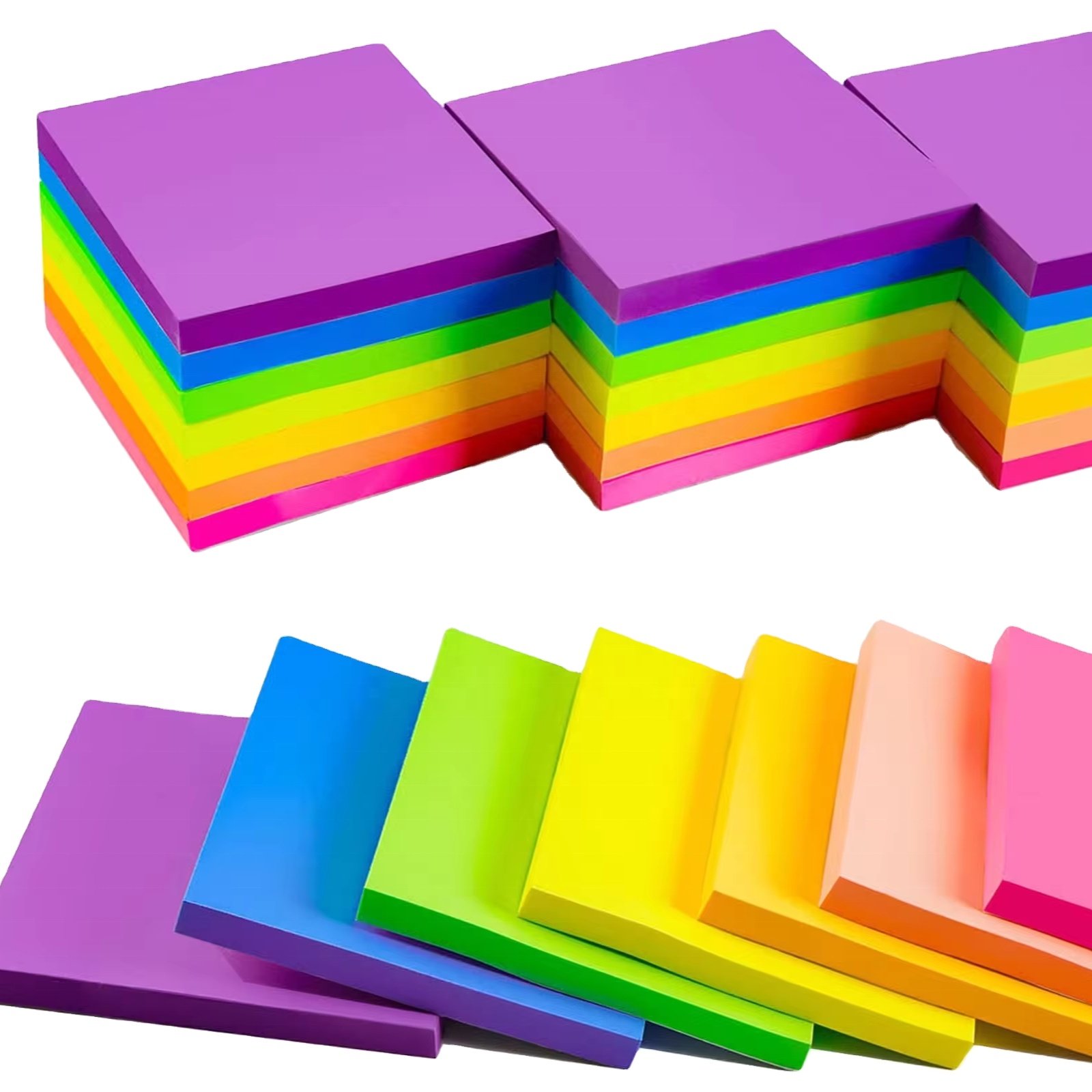 Sticky Notes 3 x 3 in Bright Colorful Super Sticking Power Memo Post High Stickiness Square Sticky Notes for Office