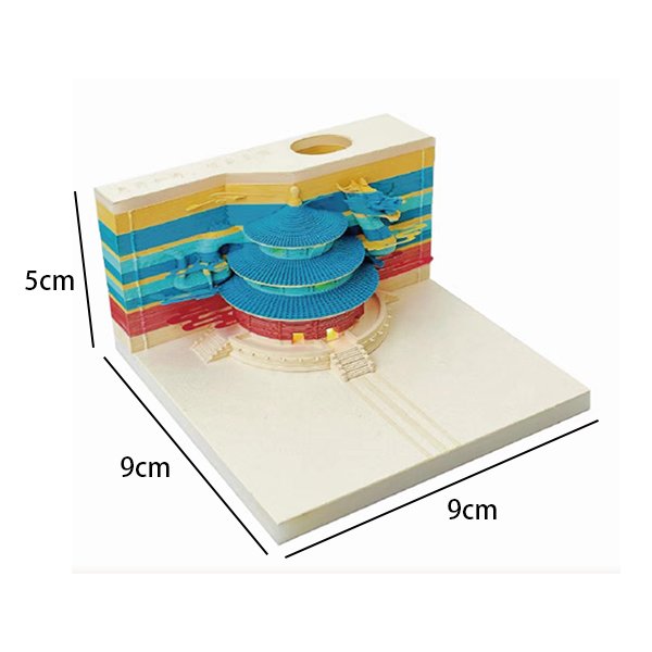 2024 New Rabbit 3D Engraved Paper Calendar Palace Museum Temple of Heaven Three-Dimensional Memo Pads