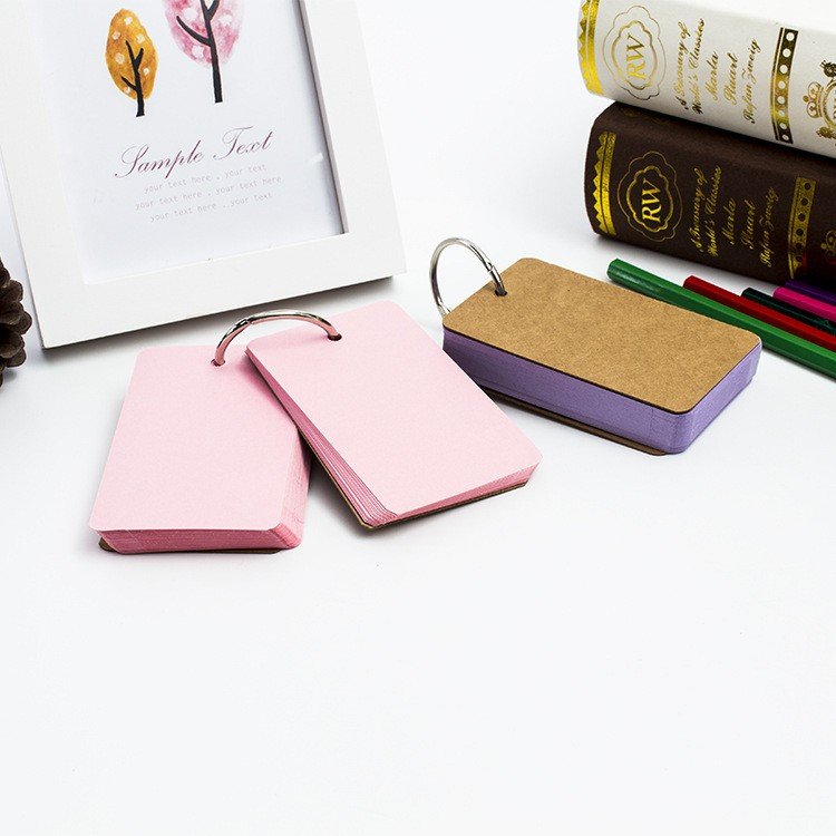 Portable Candy Color Custom Ring Binder Blank Notepad Small Card Message DIY Blank Stationery Memory Hand Card Note Memo Pads