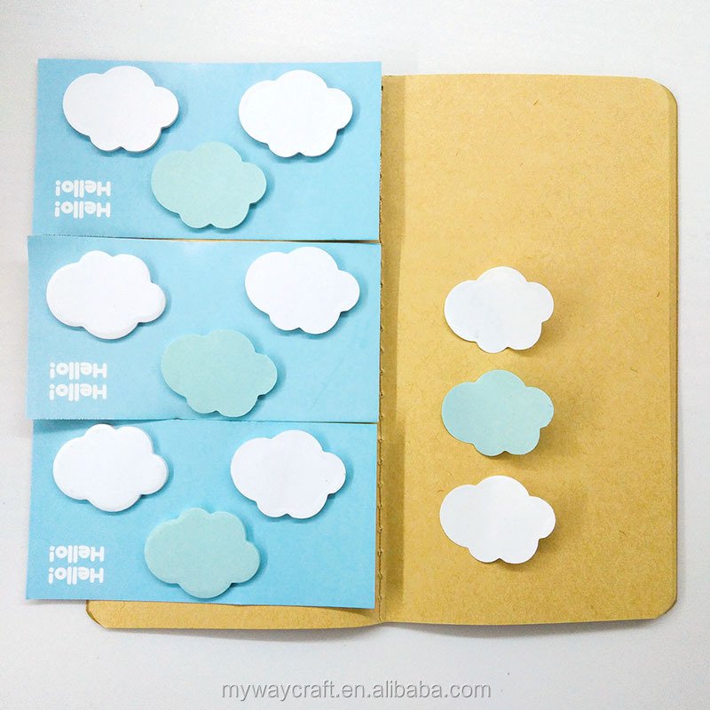 Custom Cute Clouds Leaf Animal Forest Mini Memo Pad Stationery Sticker Notes Paper Customised Bookmark Flags Sticky