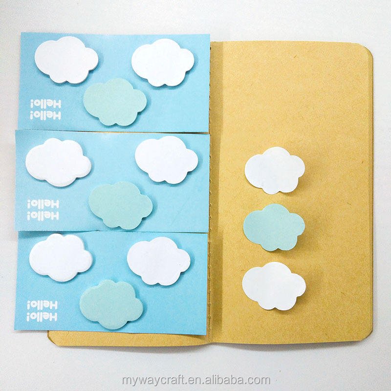Custom Cute Clouds Leaf Animal Forest Mini Memo Pad Stationery Sticker Notes Paper Customised Bookmark Flags Sticky