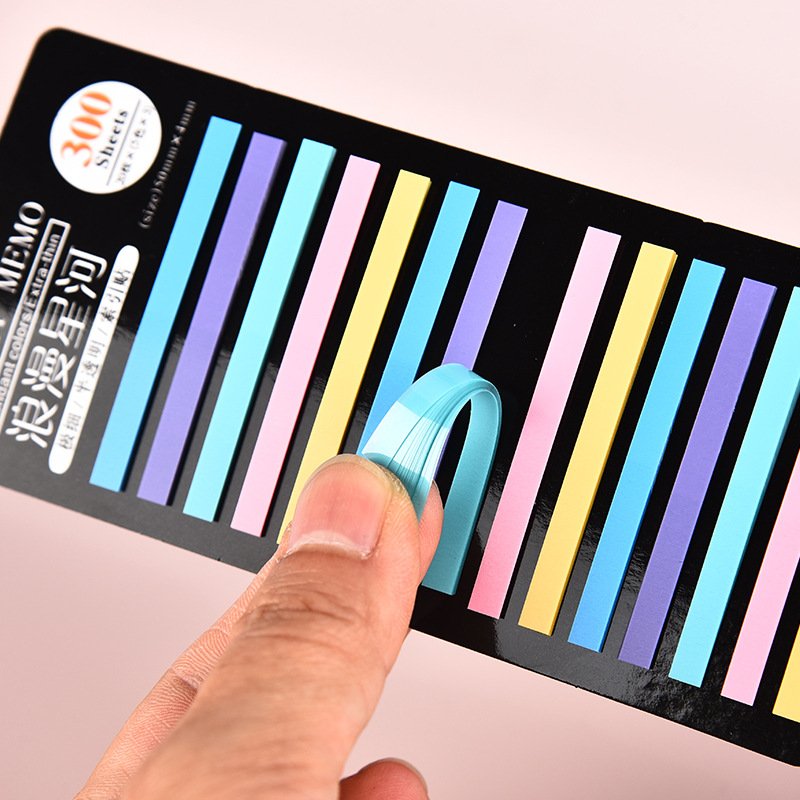 15 Colors Small Multiple Gradient Color Index Transparent PET Loose Leaf Sticky Notesticky Memo Pad Custom For Drawing