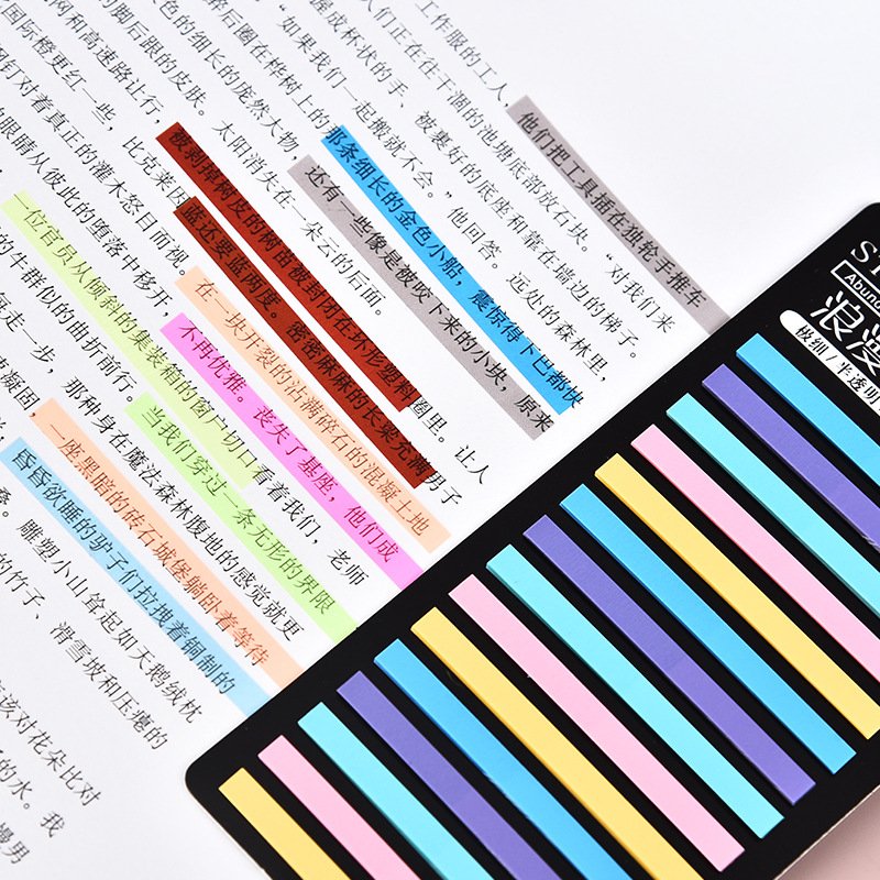 15 Colors Small Multiple Gradient Color Index Transparent PET Loose Leaf Sticky Notesticky Memo Pad Custom For Drawing