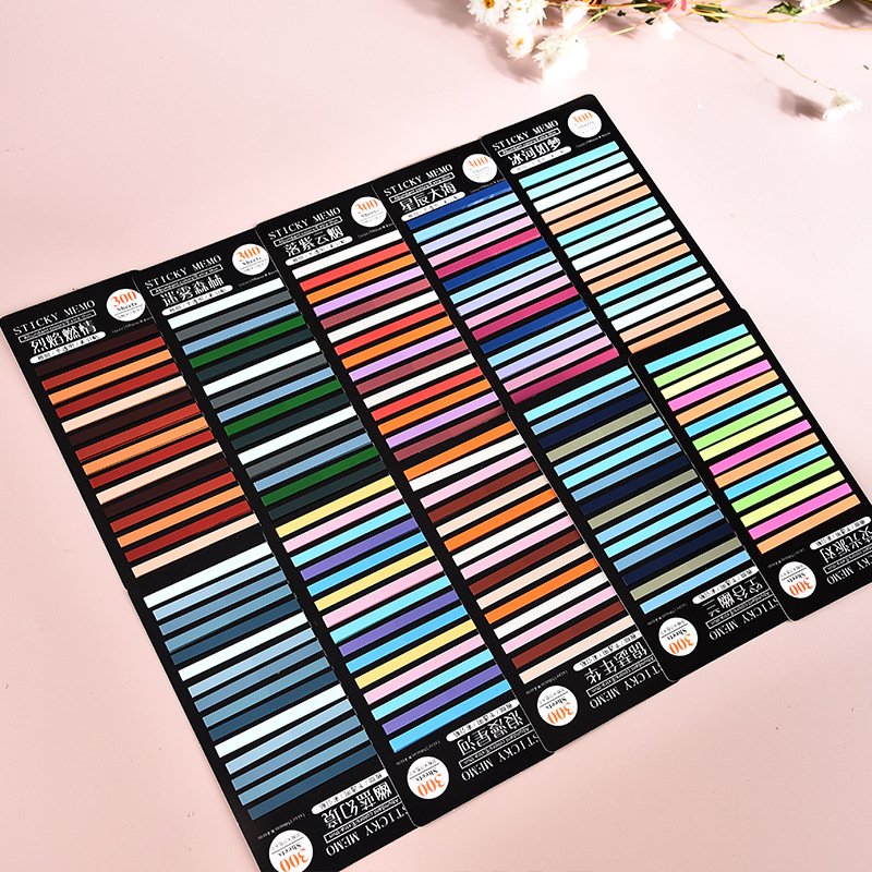 15 Colors Small Multiple Gradient Color Index Transparent PET Loose Leaf Sticky Notesticky Memo Pad Custom For Drawing