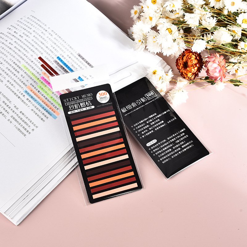 15 Colors Small Multiple Gradient Color Index Transparent PET Loose Leaf Sticky Notesticky Memo Pad Custom For Drawing