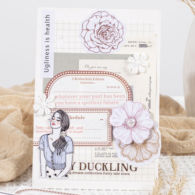 50pcs/pack message Notepad Paper Border Note Book Border Small Day Series Hand Account Material Decorative Paper 8Models