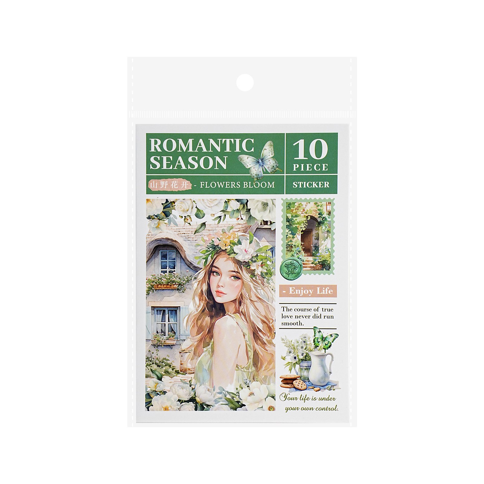 10 sheets/pack PET material book Romantic Season Series Romantic Theme Handbook Decoration Material