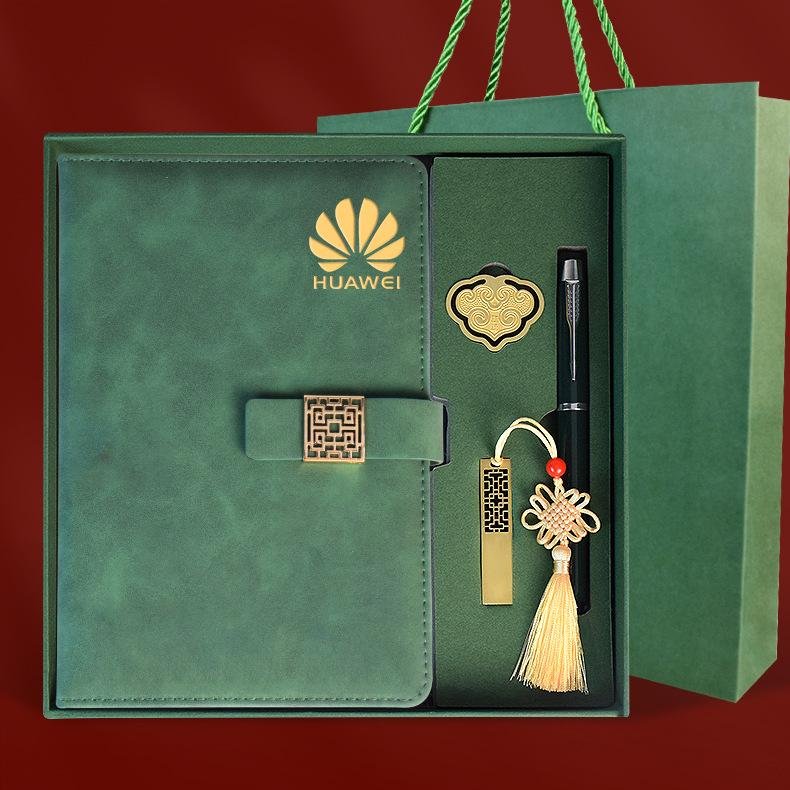 Custom Logo Business Office Stationery Corporate Gift Set Diary PU Leather A5 Journal Notebook Luxury Gift Set With Box And Pen