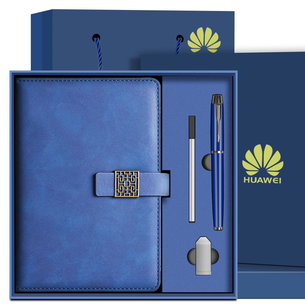 Custom Logo Business Office Stationery Corporate Gift Set Diary PU Leather A5 Journal Notebook Luxury Gift Set With Box And Pen