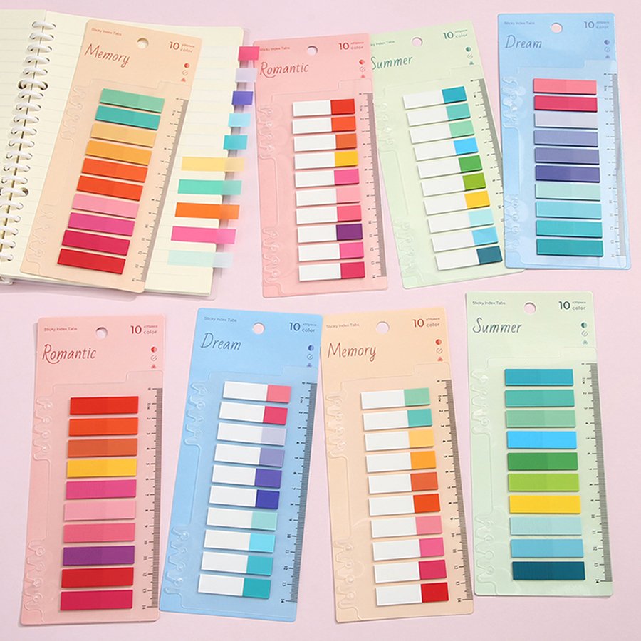 Page Flags Sticky Notes Clear Memo Pad Plastic Sticker Notes PET Index Tabs stationery With rulers
