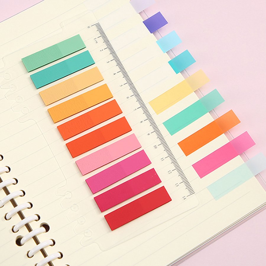 Page Flags Sticky Notes Clear Memo Pad Plastic Sticker Notes PET Index Tabs stationery With rulers