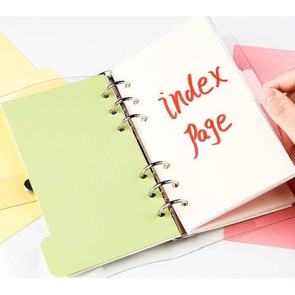 Custom logo A4/A5/A6/A7/B5 Loose Leaf color separator page Coated paper Dividers Index page 6 Holes for document decorative