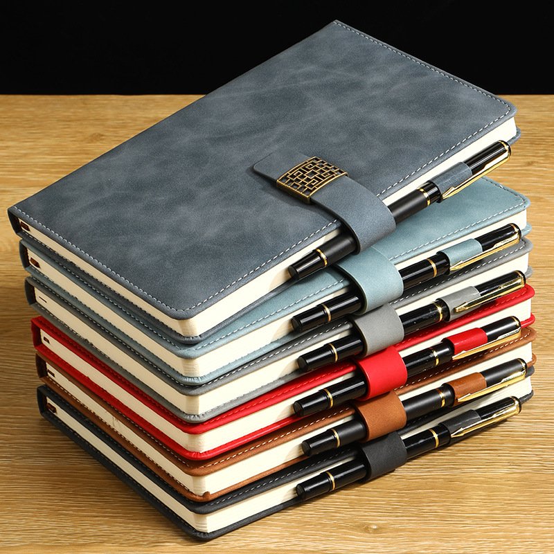 Hot Selling PU Leather Hardcover Notebook Gift Box With Pen Customize Logo Printing Journal Planner Notebook Set