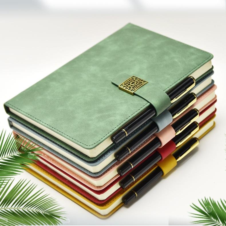 Hot Selling PU Leather Hardcover Notebook Gift Box With Pen Customize Logo Printing Journal Planner Notebook Set