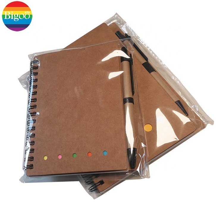 Portable pure color promotional paper notepads with pen memo pad sticky custom note pad gift set for office and school