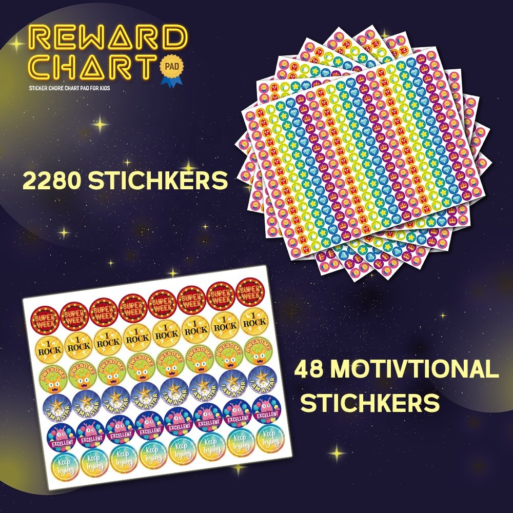 ODM Magnetic Behavior Reward Chart System Pad 26 perforated Chore Charts for Kids Stickers Motivate Responsibility Good Habits