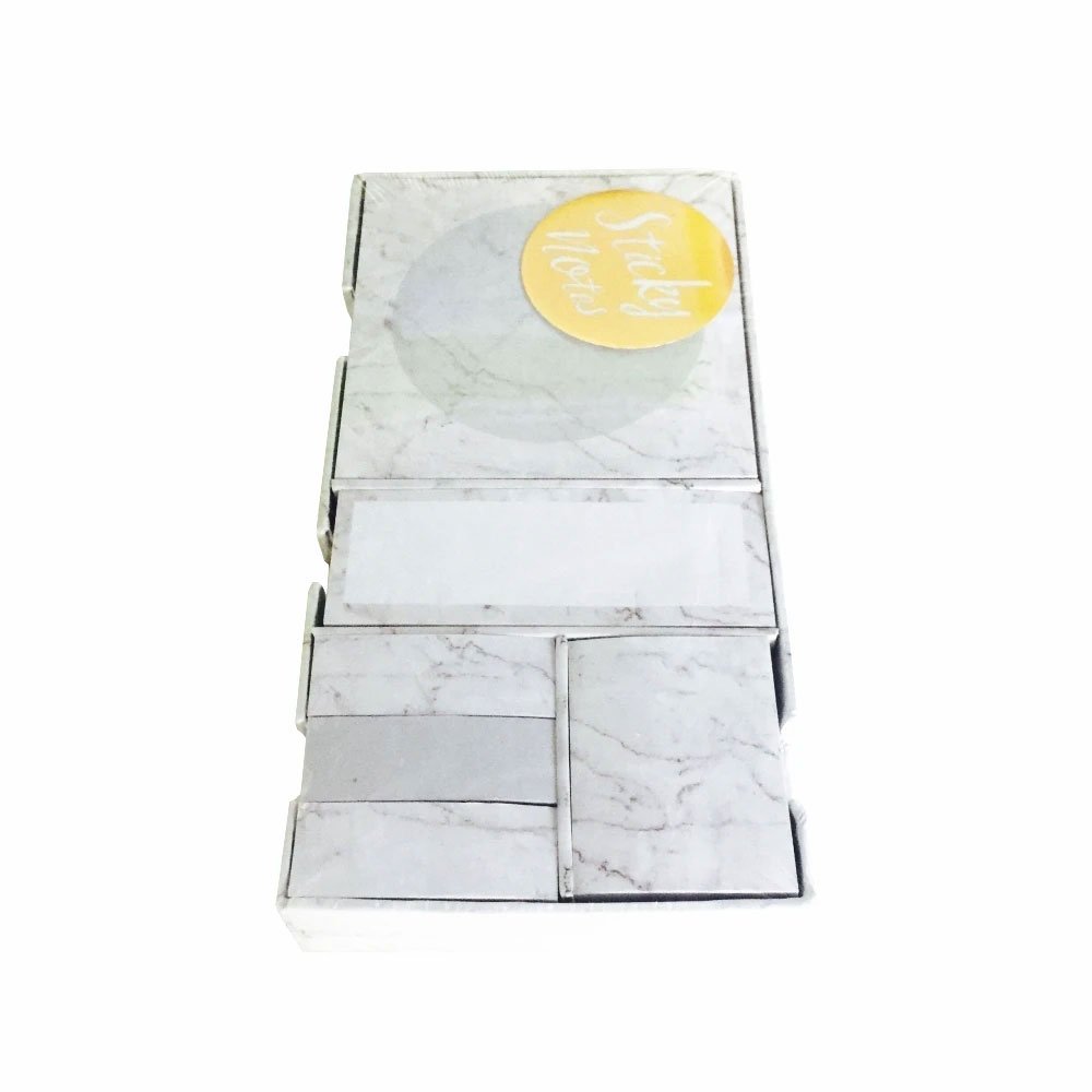 GF High Quality Multiple Custom Print Marble Design Custom Logo Sticky Notes Set for School Office and Home