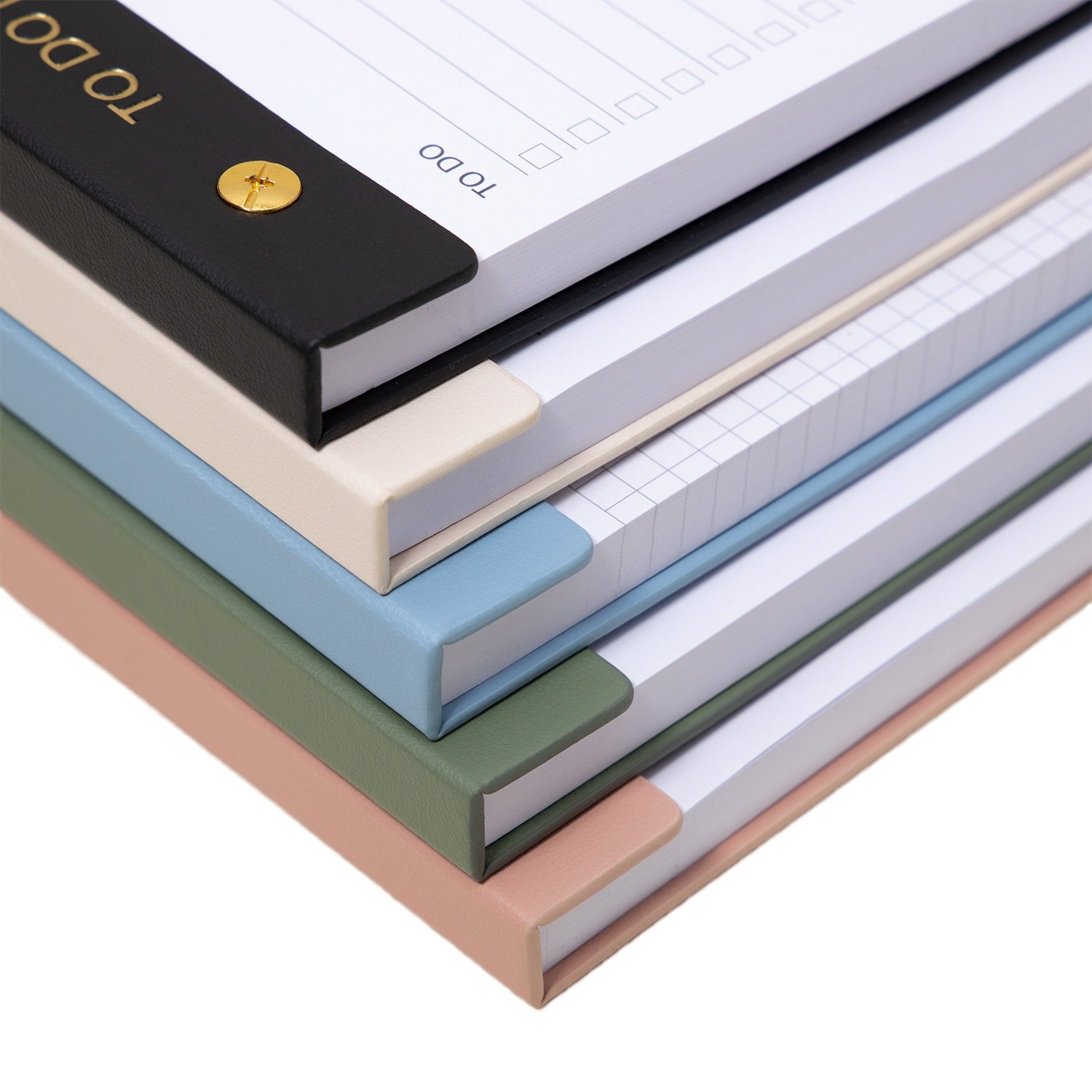 Wholesale A5 PU Leather Cover Diary Detachable Tear-off to Do List Printed Custom Notepad Gift Opp Bag White Hardcover FSC Paper