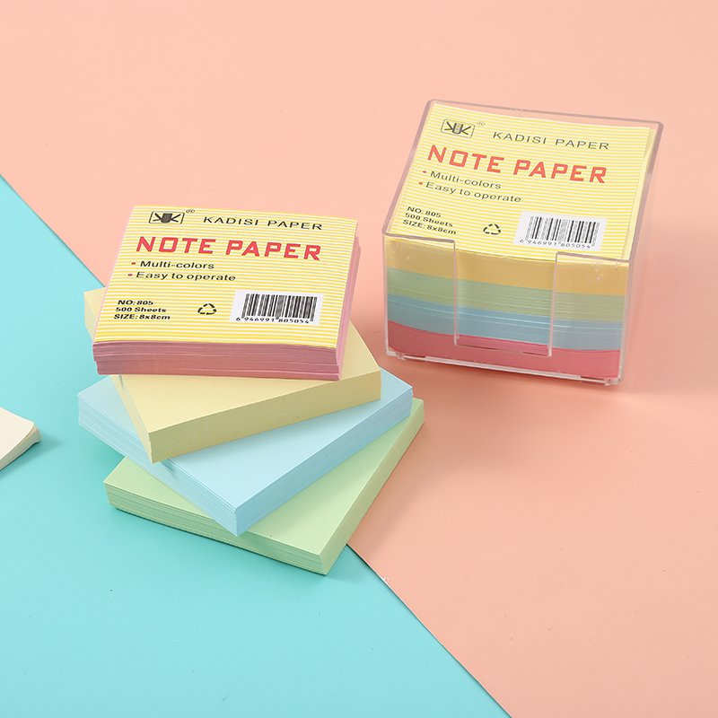 Manufacturer customized logo memo pads colourful paper cubes non-viscous note pad paper block memo cubes