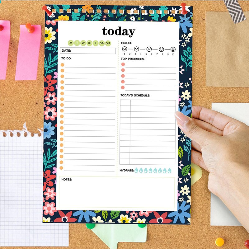 Daily Planner Memo Pad spiral binding notebook Tear-off Sheets Notepad Task Check List Organizer Agenda notepads