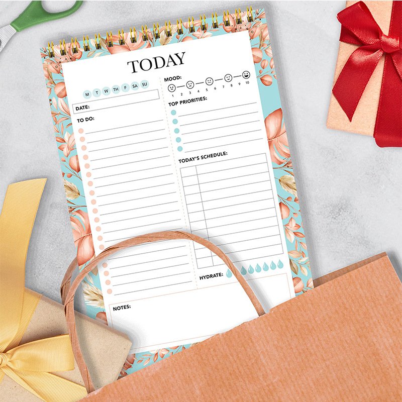 Daily Planner Memo Pad spiral binding notebook Tear-off Sheets Notepad Task Check List Organizer Agenda notepads