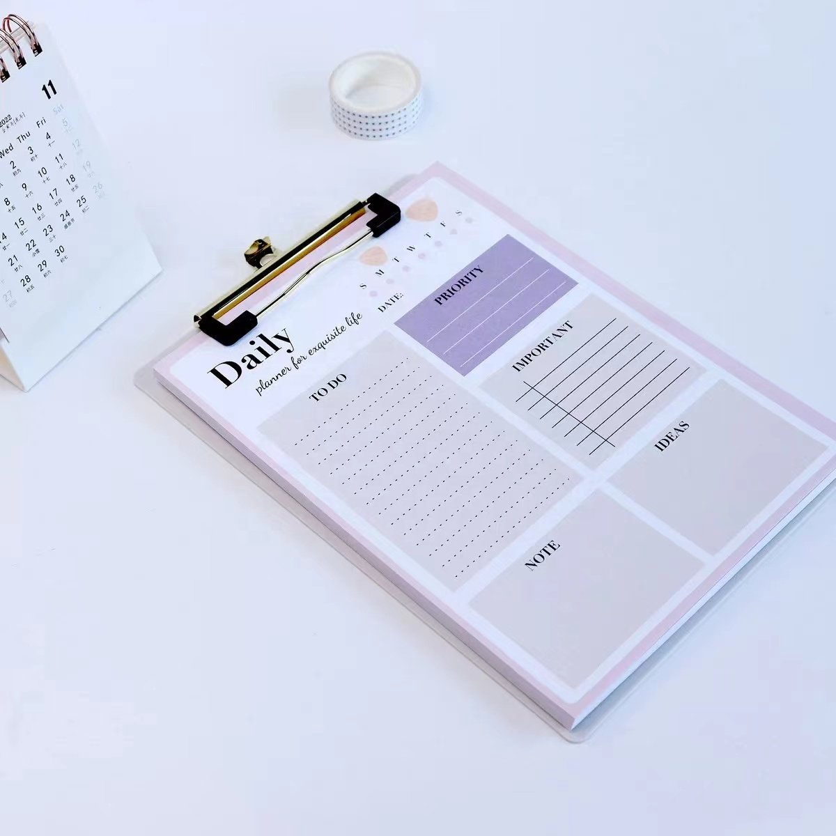 Custom Daily Planner to Do List Notepad with Tear Off Planning 50 Sheets Memo Pad