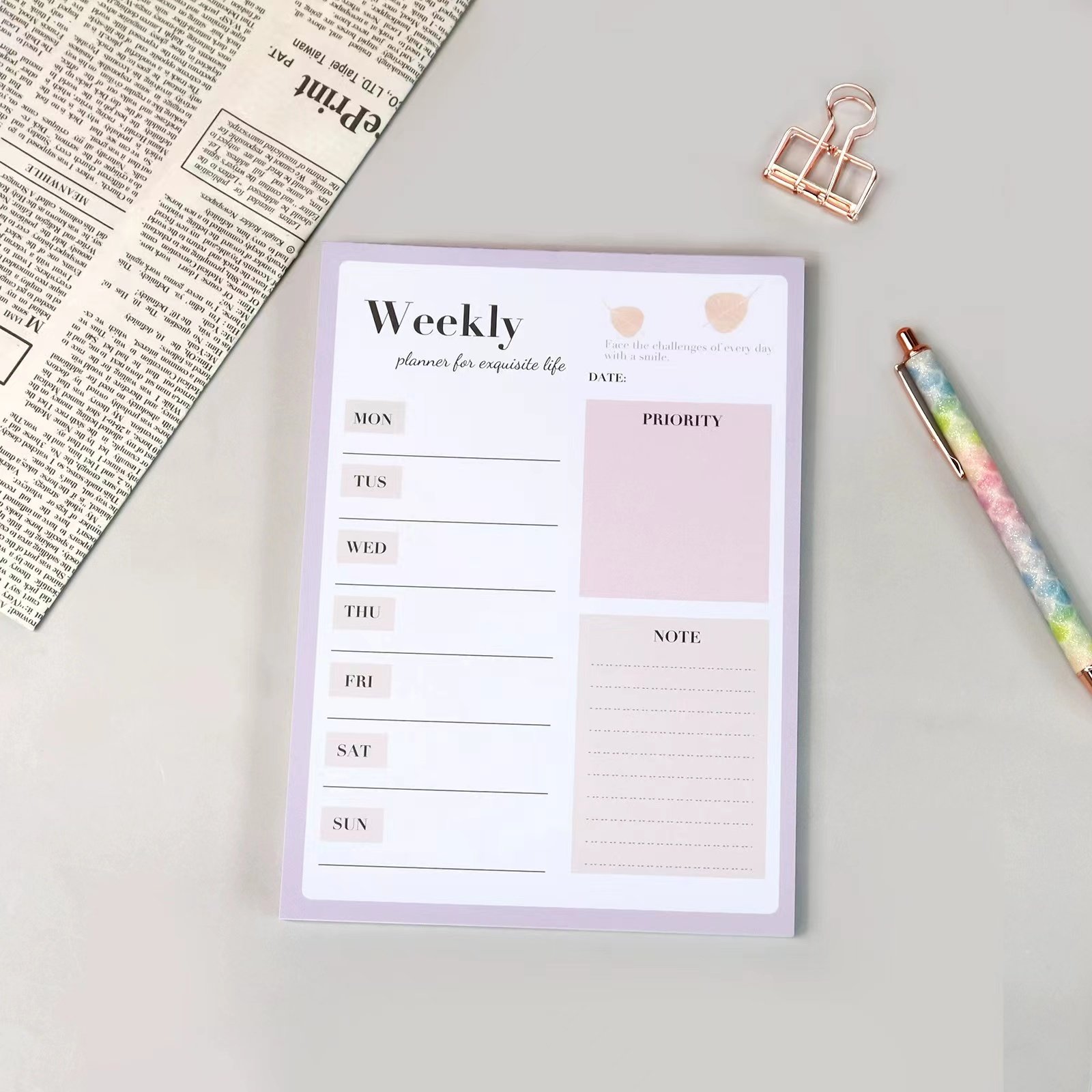 Daily Planner Notepad Tear-Off Daily Planning custom memo pad with To Do Lists