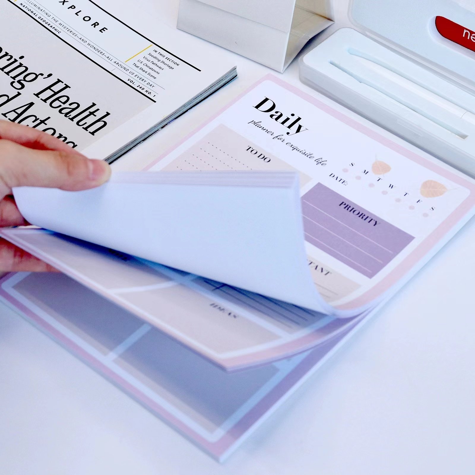 Daily Planner Notepad Tear-Off Daily Planning custom memo pad with To Do Lists