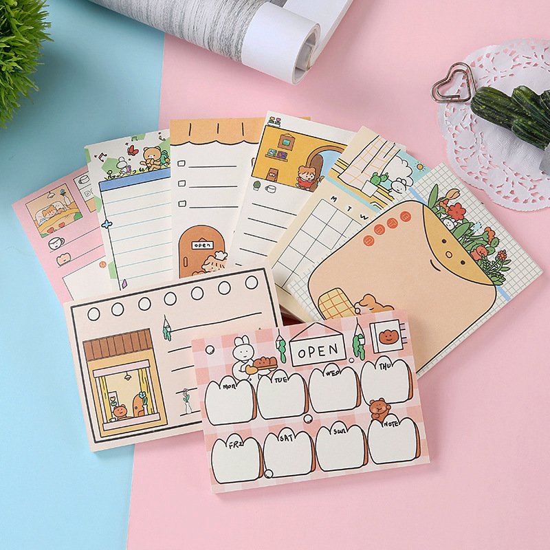 Stationery Die Cut Fashion Cartoon Memo Pad Adhesive Sticky Notes