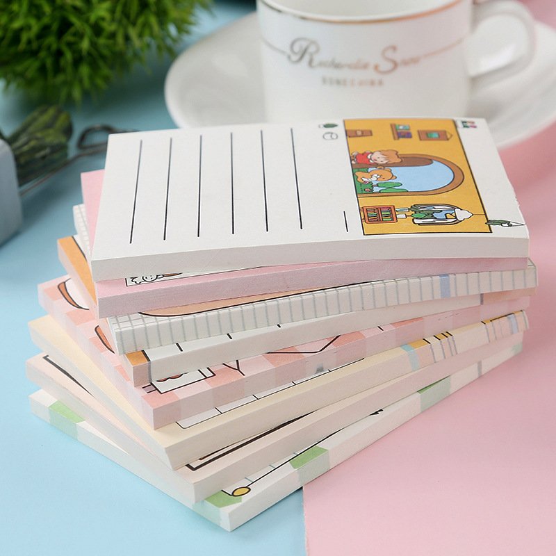 Stationery Die Cut Fashion Cartoon Memo Pad Adhesive Sticky Notes