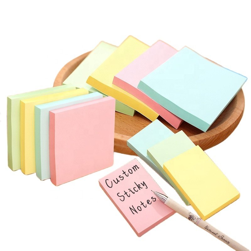 Factory Wholesale Sticky Notes Custom Shape 3X3 inch Memo Pads Stationery 76x76mm Notepad Self-adhesive Sticker