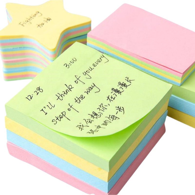Factory Wholesale Sticky Notes Custom Shape 3X3 inch Memo Pads Stationery 76x76mm Notepad Self-adhesive Sticker