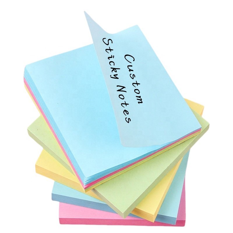 Factory Wholesale Sticky Notes Custom Shape 3X3 inch Memo Pads Stationery 76x76mm Notepad Self-adhesive Sticker