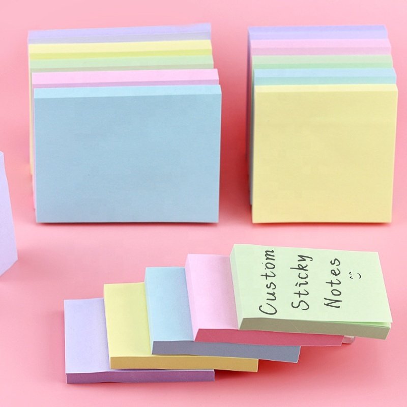 Factory Wholesale Sticky Notes Custom Shape 3X3 inch Memo Pads Stationery 76x76mm Notepad Self-adhesive Sticker