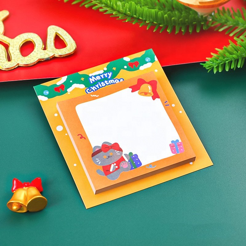 Cute Self Stick Stationery Supplies Gift Box Exquisite Customized Memopad Christmas Paper Sticky Note