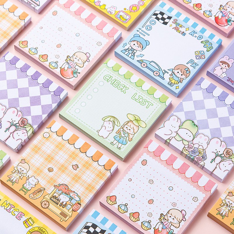 School Supplies Stationery Memo Pad Sticky Notepad Sticker for Student Boys and Girls Paper Opp Bag Custom Printed Notepads