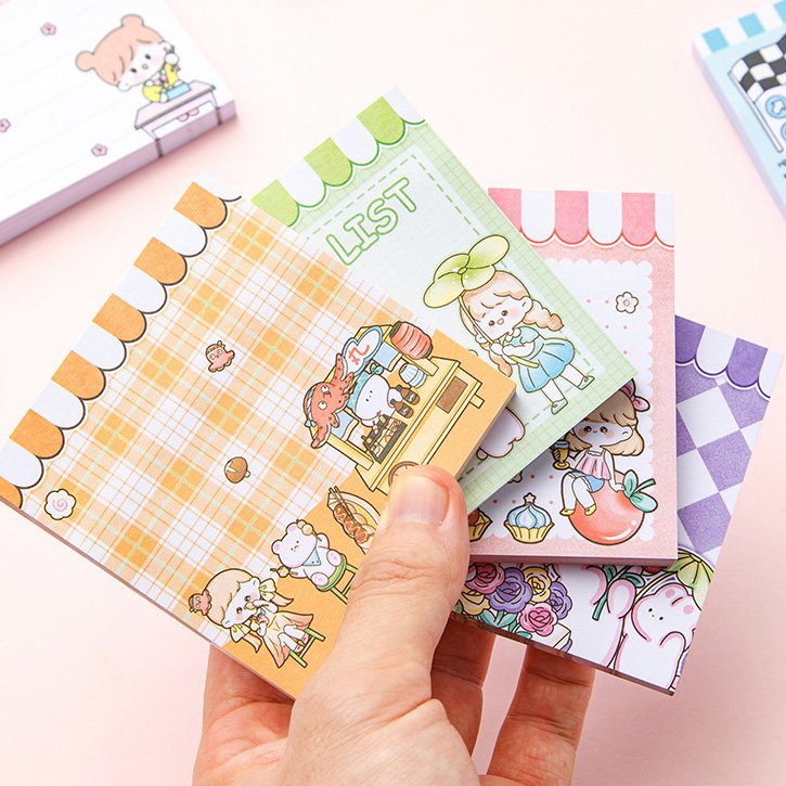 School Supplies Stationery Memo Pad Sticky Notepad Sticker for Student Boys and Girls Paper Opp Bag Custom Printed Notepads