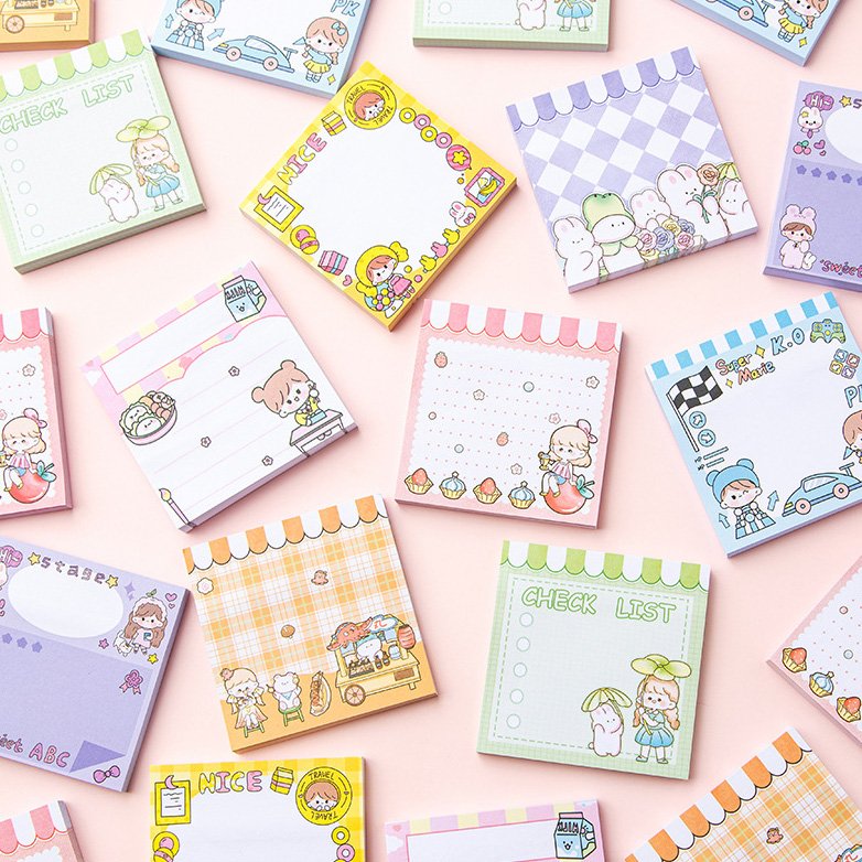 School Supplies Stationery Memo Pad Sticky Notepad Sticker for Student Boys and Girls Paper Opp Bag Custom Printed Notepads