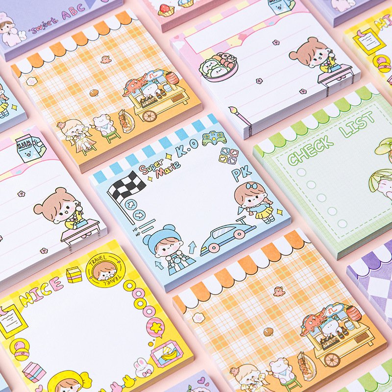 School Supplies Stationery Memo Pad Sticky Notepad Sticker for Student Boys and Girls Paper Opp Bag Custom Printed Notepads