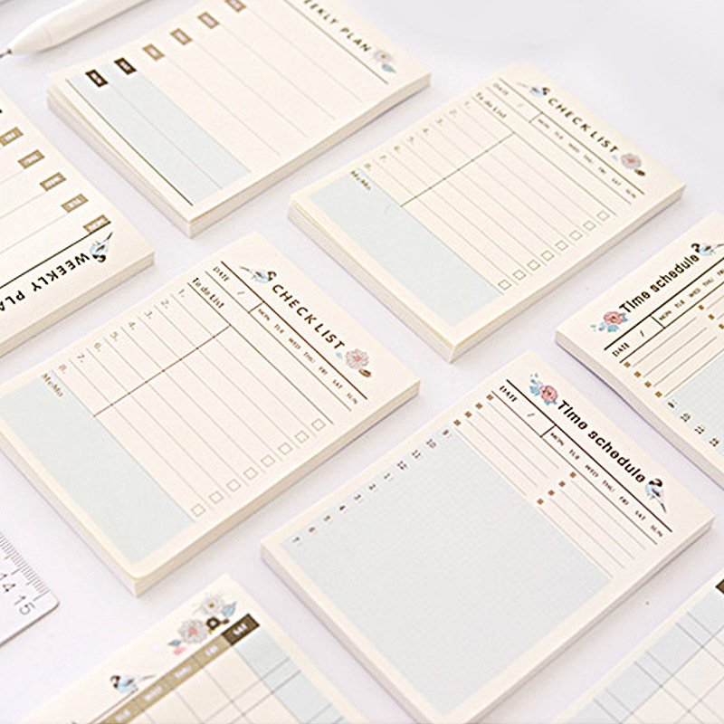 Hot Selling High Quality Promotional Paper Sticky Notepad Time Schedule Weekly Planner