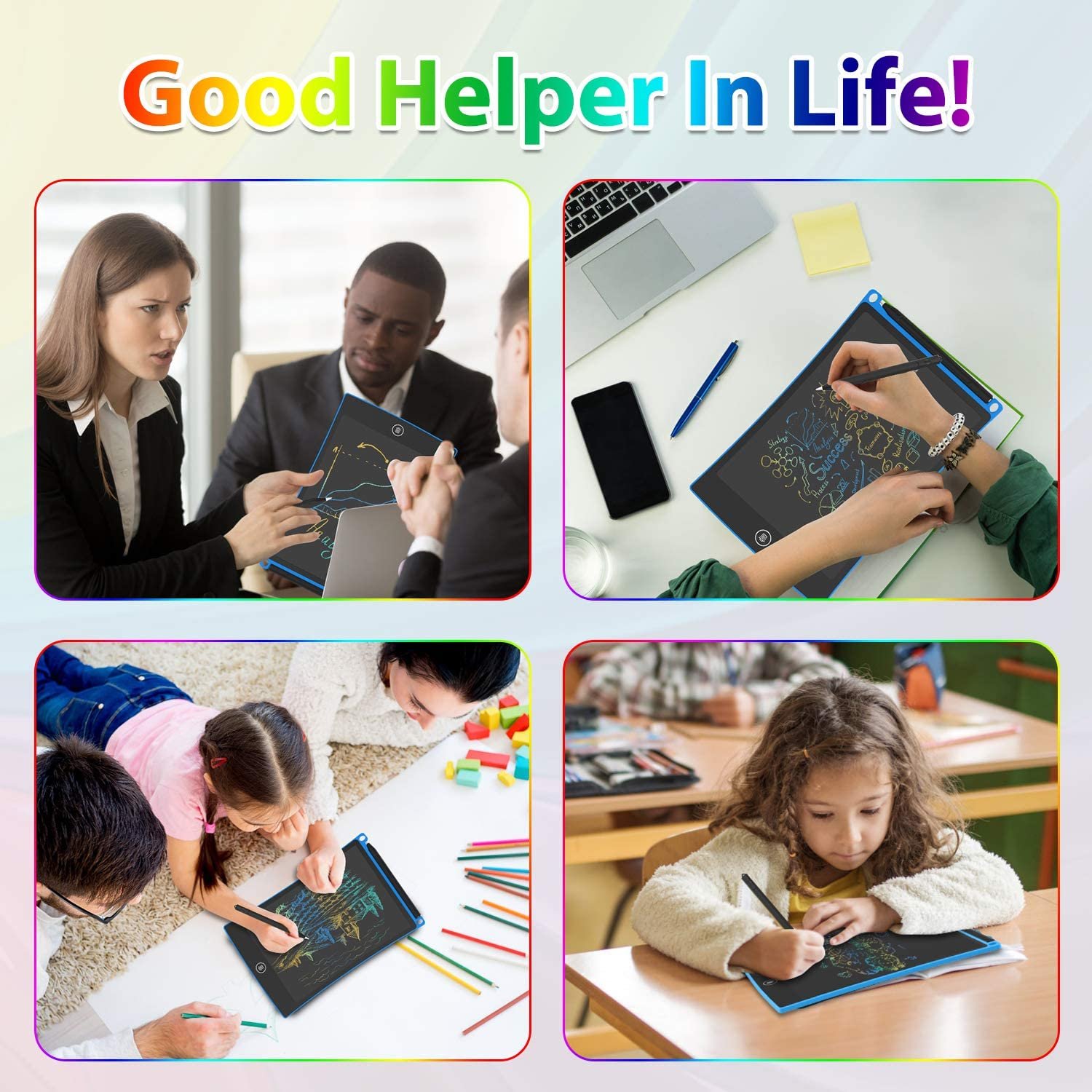 Colorful Screen Doodle Board Electronic Digital Drawing Pad Portable Bring 8.5 Inch LCD Writing Tablet with Lock Button for Kids