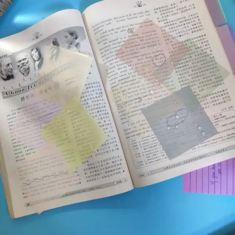 colorful transparent sticky note pads waterproof clear memo pad personalized sticky note paper memo pad